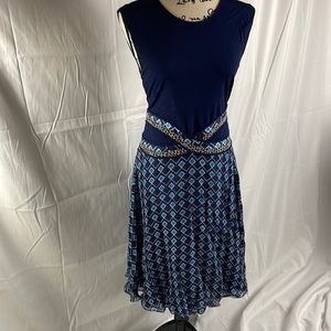 Diane Von Furstenberg Navy Blue Dress Sz 10
